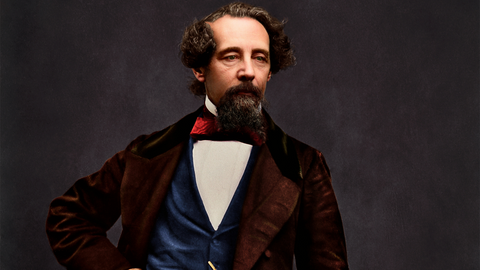Charles Dickens in colour.