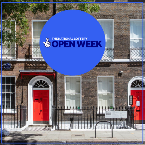 Street View of 48 Doughty Street, along with inset National lottery Logo.